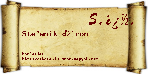 Stefanik Áron névjegykártya