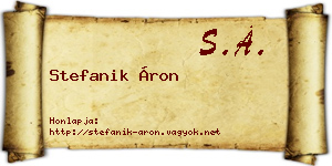Stefanik Áron névjegykártya
